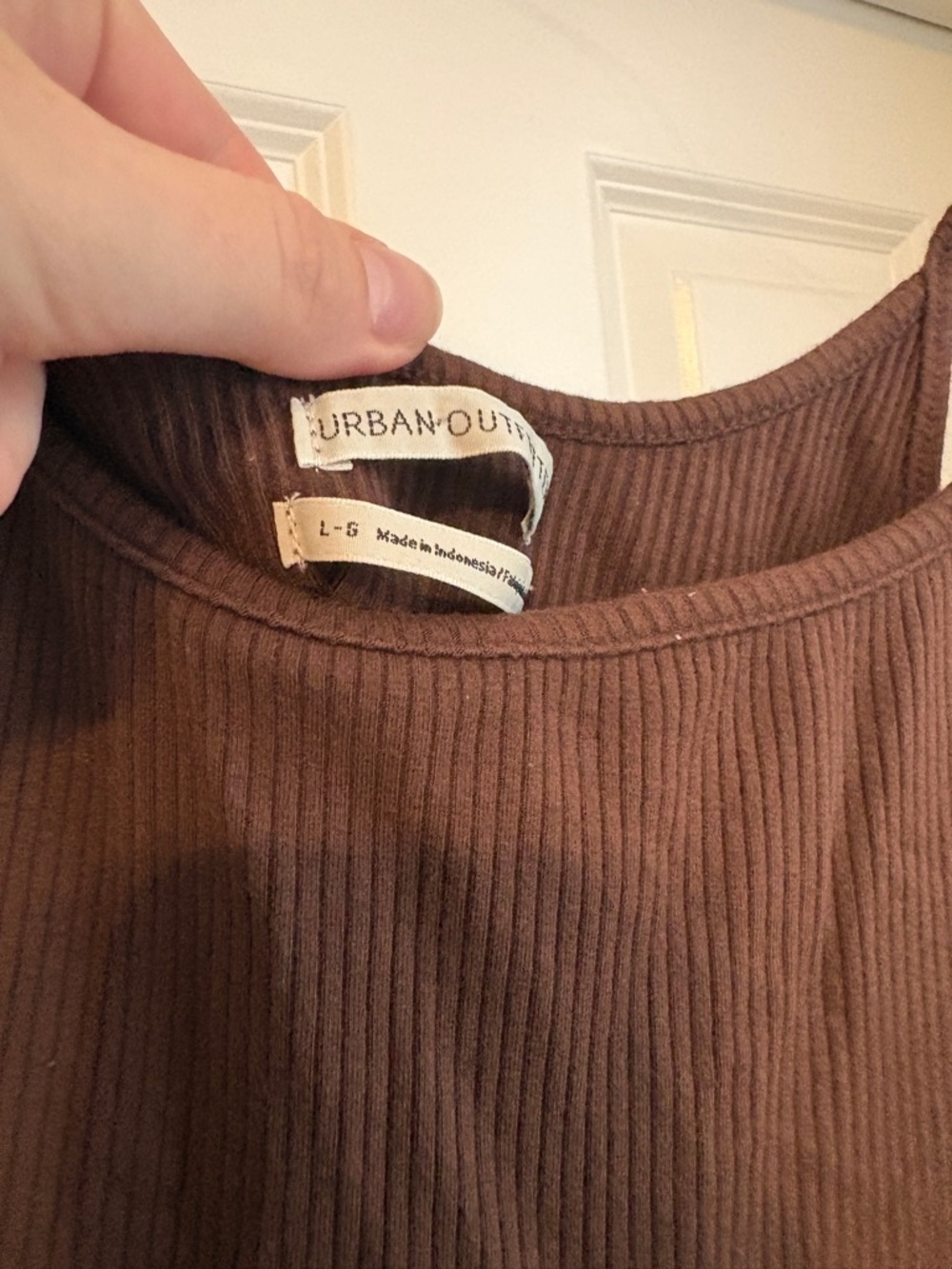 Urban Outfitters Ribbed Cropped Tank Brown Women’s Large Going Out Party Baddie - Picture 2 of 5